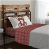 PENSIERI DELICATI Completo Letto Singolo, 100% Cotone Caldo e Morbido, Completo Lenzuola 1 Piazza 90 x 200 cm, Include Lenzuolo sotto, sopra e 1 Federa, Made in Italy, Tartan Orsetto Rosso