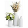 Relaxdays Set di 3 vasi, vasi per Fiori, 3 Dimensioni, Fiori freschi e secchi, Ceramica, Decorazione Tavolo, Bianca