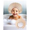 FUSACONY Cappello Doccia Bambini Silicone Morbido - Visiera Regolabile con 22 Livelli, Anti-Schizzi per Shampoo, Adatto da 6 Mesi ad Adulti, Protegge Occhi e Orecchie dall'Acqua (Bianco)