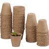 Relaxdays Set da Vasetti per Piantine, Biodegradabili, da Torba, Rotondi, 80 Piccoli Vasi, in Cellulosa, D: 8 cm, Beige