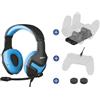 Konix Mythics Pack accessori gaming PS4 - Cuffie PS-400 - Stazione di ricarica doppia - Cavo di ricarica USB da 3 m - Appoggi per il pollice