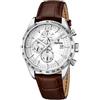 Festina Orologio Uomo Analogico in Pelle Marrone - Movimento al Quarzo - Cronografo - Calendario - Vetro Minerale ad Alta Resistenza - Impermeabile 5 ATM - Elegante F16760/1 Timeless Chronograph