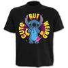 Fashion UK Gadget - Spiral - Disney Stitch - Cute But Weird - Front Print T-Shirt Black - F