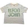 Rock Off Gadget - Elton John: Rock Off - Retro Text Sleeve Print (Ladies Crop Top / Top D