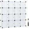 SONGMICS Armadio a 16 Cubi, Portaoggetti Organizzatore, Armadietto Mobiletto con Ante, per Abiti Scarpe Libri, Facile da Assemblare, Bianco LPC44BS