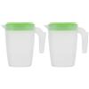 BUGUUYO Brocca per acqua in plastica con coperchio, 1 l, a prova di perdite, per succhi di birra e bevande, brocca in plastica versatile per ristoranti bar e casa