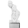 BONGELLI PREZIOSI Scultura da Tavolo in Marmorino con Famiglia Argento 20cm Marmorino