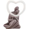 BONGELLI PREZIOSI - Figura Statuina Coppia Cuore Tortora 13cm, Marmorino ME1325/T