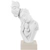 BONGELLI PREZIOSI - Statua Figura Moderna Famiglia Face 39cm Bianco Base Nocciola