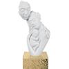 BONGELLI PREZIOSI Figura Statua Moderna Famiglia Nascita 27cm Bianco Base Oro Marmorino