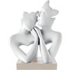 BONGELLI PREZIOSI Figura Statua Moderna Stilizzata Coppia Innamorati 27x22cm Bianco Base Nocciola