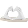 BONGELLI PREZIOSI Decorazione Mani a Cuore 22x12cm Bianco Base Nocciola Marmorino