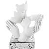 BONGELLI PREZIOSI - Statua Figura Moderna Coppia Face Bianco Argento 14x11cm Marmorino