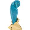 BONGELLI PREZIOSI Statua Figura Gufo Stilizzato Ottanio Oro 16cm Marmorino