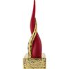 BONGELLI PREZIOSI Cornetto Corni Intrecciati Base Oro Corno Rosso 20cm Marmorino