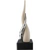 BONGELLI PREZIOSI Cornetto Corni Intrecciati Base Nera Corno Nocciola Argento 20cm Marmorino
