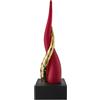 BONGELLI PREZIOSI Cornetto Corni Intrecciati Base Nera Corno Rosso Oro 28cm Marmorino