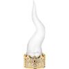 BONGELLI PREZIOSI Corno Cornetto Portafortuna 15cm Bianco Corona Oro Marmorino
