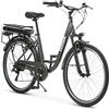 Nilox J5 Pro E-Bike, Bici Elettrica 250 W Brushless,Ruote 26″, Autonomia fino a 65 km, Batteria 36 V/10 Ah Removibile, Velocità max 25 km/h, Cambio Shimano 6v, Sospensione Anteriore, Grigia