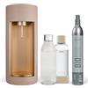 Mysoda Glassy - Gasatore d'acqua per l'acqua frizzante con bottiglia in vetro e bombola CO2 inclusa - Beige (latte)