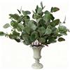 MLETULIPS Eucalyptus Stems Leaves Artificial Flowers Long Silver Dollar Leaves Faux Bouquets Branches Decoration for Home Flower Arrangement Wedding Table Festival Farmhouse Party Halloween Deco (Emerald Green)