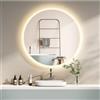 HOKO® Specchio Rotondo 60cm per Bagno con Illuminazione. Specchio da Parete+Comando Tattile+Intensità Luminosa Regolabile. Luce LED Variabile da Bianco Caldo a Bianco Freddo/Neutro 2700-6500K