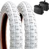 YunSCM 2Pcs Bianco 12.5 Pollici Pneumatici 12 ½x2 ¼ ETRTO 62-203 più 2Pcs 12.5 Pollici Camera d'Aria da Valvola AV32mm，Compatibili Pneumatici 12 ½ x 2 ¼ Camere d'Aria da per Biciclett