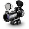 Aomekie Red/Green Dot Sight Airsoft Multi-luminosità Impostazioni Rifle Scope con 20mm/22mm Weaver/Picatinny Rail Mount e Flip up Lens Cover Rifle Scope
