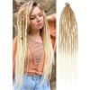 Dsoar Textured Dreadlocks Extension 24 Pollici Trecce Sintetiche Sottili SE Trecce Morbide all'Uncinetto 10 Fili/Confezione Estensioni Fatte a Mano in Stile Hip Hop, 27/613#