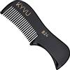 KYVU B24 Pettine per baffi e barba, fatto a mano, da uomo, 7,5 cm, in acetato di cellulosa, finitura nera