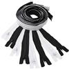 Aerzetix - Set di 8 Cerniere Lampo a Spirale N°5 100cm separabili con cursore | in Metallo Nylon Poliestere | Colore Nero e Bianco