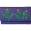 Mala Leather Hamilton Scottish Thistle Matinee Purse - Portafoglio da donna in vera pelle RFID con 9 scomparti per carte, finestra d'identità, tasche portamonete con cerniera e sezioni per banconote