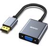 BENFEI Adattatore da DisplayPort a VGA, adattatore da ingresso DisplayPort a uscita VGA, compatibile con Lenovo, Dell, HP e altre marche [connettori placcati oro, guscio in alluminio e cavo in nylon]