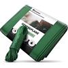 Springreen Telo Impermeabile Esterno, Telone Occhiellato Impermeabile per Mobili, Legna, Campeggio, Bici, Telo Coprimoto Impermeabile in PVC Multifunzione, per Pioggia, Sole, da Viaggio (2x3 m)