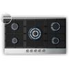 Klarstein Verosteel Piano Cottura Gas 5 Fuochi - 10400W, Vetro & Acciaio Inox, 90cm, GPL/Naturale, Accensione Elettrica, Sicurezza Fiamma, Fornello a Gas, Kit Incluso