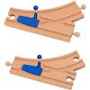 Toclsixz Set morbido per ferrovia in legno, utilizzabile con accessori ferroviari, estensione per binari in legno, per bambini dai 3 anni in su, 2 pezzi