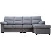SHIITO - Divano a 4 posti con Chaiselongue modello Neira | Relax e comfort massimo | Elegante e compatto | Legno di pino e pannello truciolato, grigio, grande 265 cm di larghezza, legno di pino
