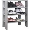 RICOO Scarpiera salvaspazio 70 x 60 x 32 cm WM039-PL Scaffale mobile ingresso Grigio - Portascarpe