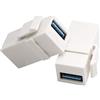 AAOTOKK USB Keystone Adapter USB 3.0 A Keystone Jack Insert Femmina a Femmina Adattatore di Trasmissione Dati per Pannello di Uscita Piastra a Muro (Bianco/2 Pezzi)