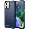 owlhold Cover per Motorola Moto G54 5G, Custodia Spazzolata e Fibra di Carbonio Morbido Silicone TPU Slim Fit Case, Antiurto, Antigraffio, Antiscivolo, Protezione Grado Militare, Blu