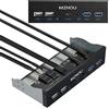 MZHOU Scheda di Espansione Pannello Frontale USB 3.2 GEN2, Type-C 10 Gbit/s, 4 porte USB (5Gbps 480Mbps), Pannello Masterizzatore Audio HD per Slot CD-ROM da 5,25 pollici