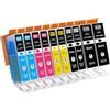 Jhaan 520 521 Cartucce d'inchiostro Compatibili con Canon PGI-520 CLI-521XL | Compatibili con Canon Pixma iP3600 iP4600 iP4700 MP540 MP550 MP560 MP620 MP630 MP640 MP980 MP990 MX860 MX870 (10 Pack)