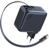 Baseus Enercore Caricatore USB C Da 100 W Con Cavo Estraibile, 3 Porte GaN, Caricatore Rapido PD Compatibile Con MacBook Pro Air, Dell, HP, iPad, iPhone 17/16/15/14 Pro Max Plus, Galaxy S25-S20 Ultra