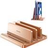 VAYDEER Supporto verticale per computer portatile, salvaspazio, 4 in 1, verticale, per il posizionamento verticale, compatibile con MacBook Air, MacBook Pro, iPad, tablet fino a 17,3, oro rosa