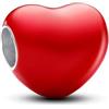 PANDORA Ciondolo Moments a forma di cuore in argento Sterling con smalto rosso che cambia colore
