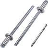 SKIR'CO (100 pezzi) Rivetti ciechi in alluminio 3,0 x 6 mm, mandrino in acciaio, rivetti pop, testa a cupola, punta da trapano inclusa