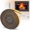 WDZGX Guarnizione Stufa A Legna Guarnizione Camino 2 mm Corda Ermetico Autoadesivo Per Stufa Guarnizione Per Stufa per Fumatori e Barbecue Resistente Al Calore Stufe Caminetti