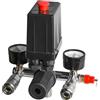 Leikurvo Regolatore di pressione: 220V Compressore ad aria con 2 manometri, regolatore interruttore compressore valvola di controllo, accessori per compressore ad aria compressa IP54 Riduttore di pressione