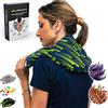 Feel Recovery Cuscino Termico Semi Cervicale - Cuscino per Microonde Riscaldante per Collo (60x22 cm) - Scaldacollo per la Nuca e Spalle con Federa Esterna Lavabile in Cotone 100% e Fiori di Lavanda