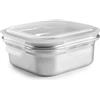 IBILI - Contenitore quadrato Keepklin 800 ml, in acciaio inox, adatto per microonde, coperchio ermetico